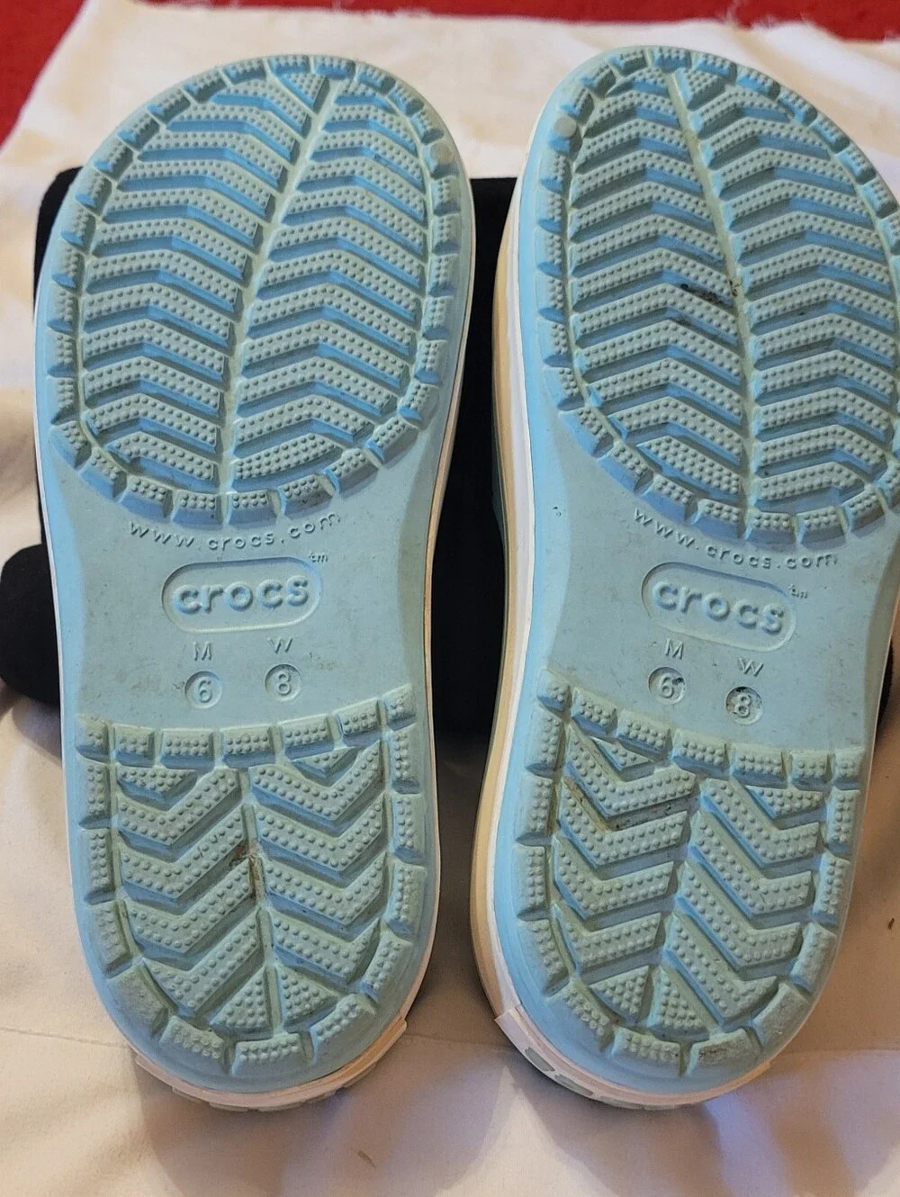 Crocs blue platform slides W8 M6 - Picture 5 of 6